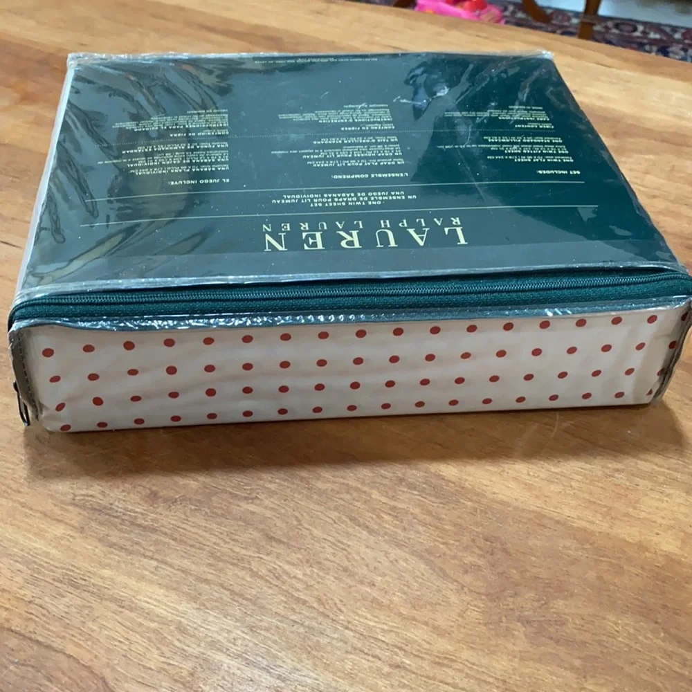 Lauren Ralph Lauren one twin sheet set red polka dot bed sheets